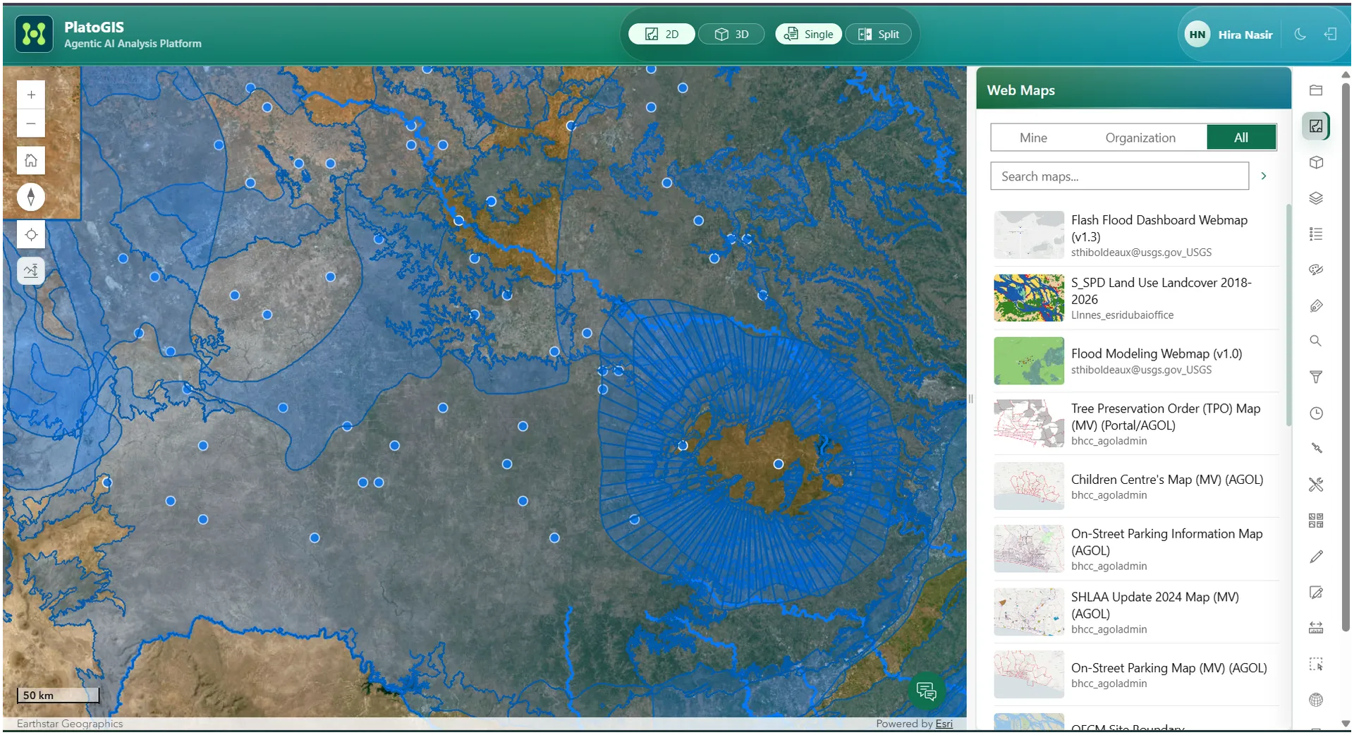 Plato GIS web maps gallery connected to ArcGIS.